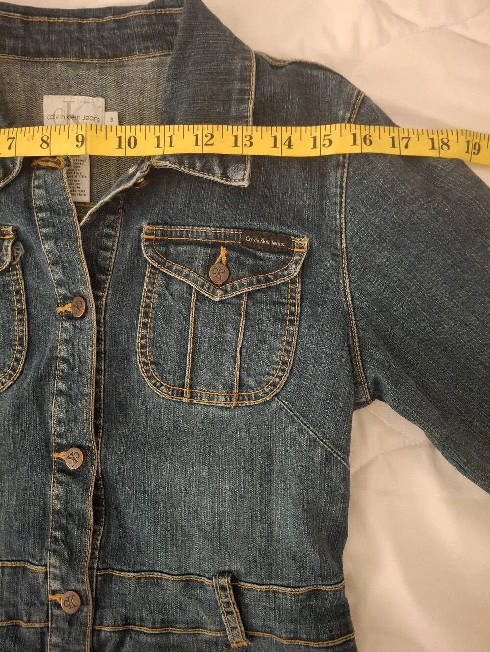 Calvin Klein Women's Dark Wash Denim Jean Jacket Size: 9